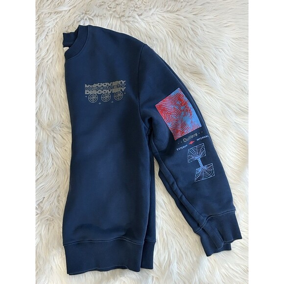 Topman Sweatshirt Mens Small Blue Discovery Crewneck ASOS Pullover - Picture 3 of 7